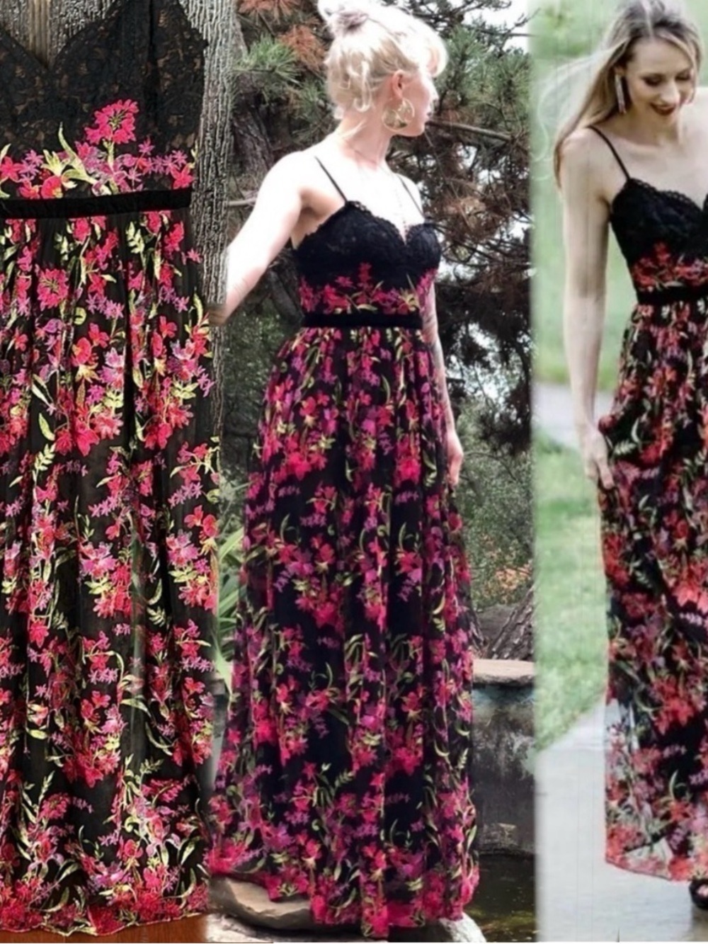 Marchesa Notte
Embroidered romantic floral Lace Gown size 8 regular length.